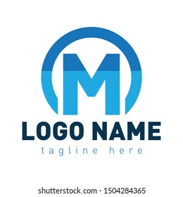 M letter logo design template