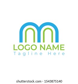 M letter logo design template. MM logo