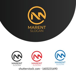 M letter logo design template , logo design for media company , m letter logo 