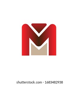 M letter logo design template