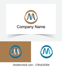 M Letter Logo Design Template With Circle. Modern M Letter Logo.