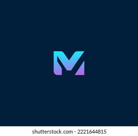 M Buchstaben Logo Design Template Elemente. Modernes abstraktes Logo für digitale Buchstaben. Vektorgrafik. Logo für Technologiebriefe.