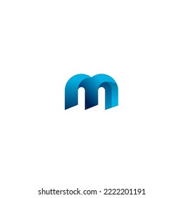 M letter logo design template elements. Modern abstract digital alphabet letter logo. Vector illustration. 3D M letter logo. 3D colorful letter . Technology logo.
