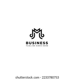 M letter logo design template