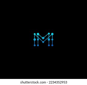 Elementos de plantilla de diseño de logotipo de letra M. Logo de la letra digital abstracta moderna. Ilustración vectorial. Logo de Technology M.