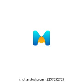 M letter logo design template elements. Modern abstract digital alphabet letter logo. Vector illustration. Colorful M logo. 