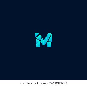 Elementos de plantilla de diseño de logotipo de letra M. Logo de la letra digital abstracta moderna. Ilustración vectorial.
