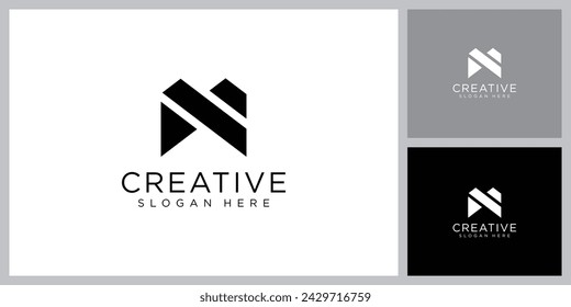 m letter logo design template