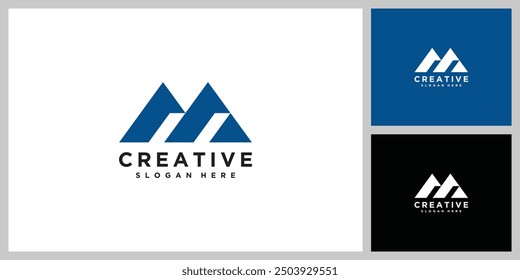 m letter logo design template
