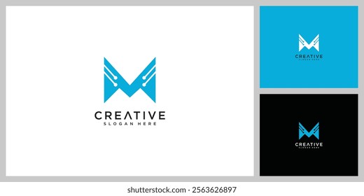 m letter logo design template