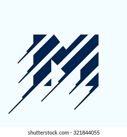 M letter logo design template. Fast speed vector unusual letter. Vector design template elements for your application or corporate identity.
