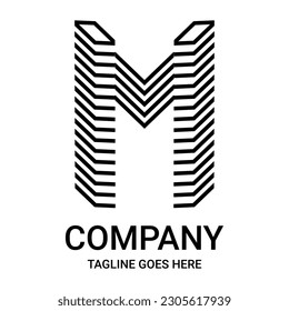 M letter logo design that is unique, professional, and very cool. suitable for t-shirts, hoodies, mugs, caps, etc. it can be used in any way by any purpose.