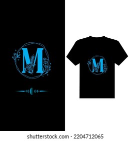 M Letter logo design for t-shirt