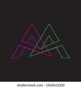 M letter logo Design with Various color uses