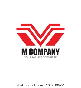 M letter logo design vector template icon