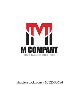 M letter logo design vector template icon