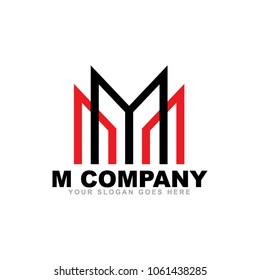 M letter logo design vector icon template