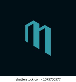 M letter logo design vector illustration. Building logo design concept.