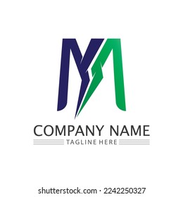 Símbolo de icono de identidad vectorial de diseño de logotipo de letra M 