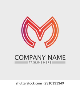 M letter logo design vector identity icon sign 
