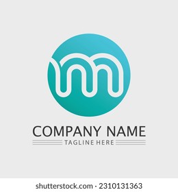 M letter logo design vector identity icon sign 