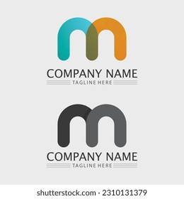 M letter logo design vector identity icon sign 
