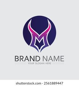 M letter logo design vector identity icon sign 