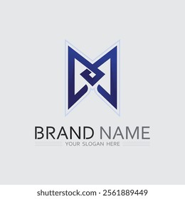 M letter logo design vector identity icon sign 