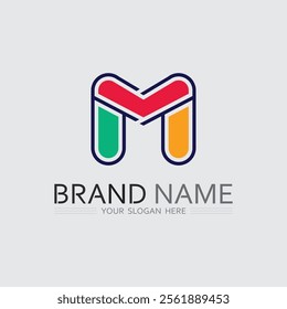 M letter logo design vector identity icon sign 