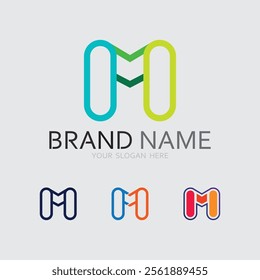 M letter logo design vector identity icon sign 