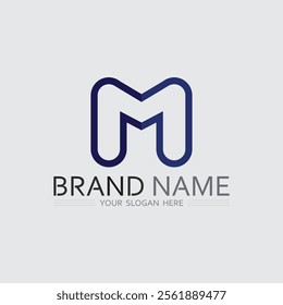 M letter logo design vector identity icon sign 