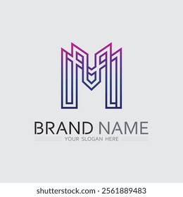 M letter logo design vector identity icon sign 