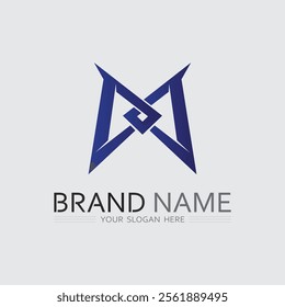 M letter logo design vector identity icon sign 