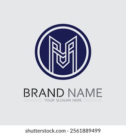 M letter logo design vector identity icon sign 