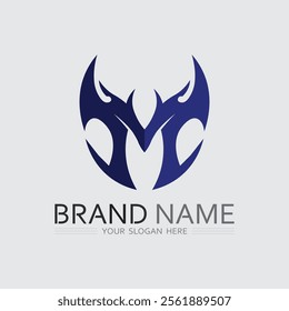M letter logo design vector identity icon sign 