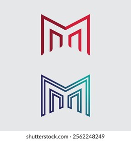 M letter logo design vector identity icon sign 