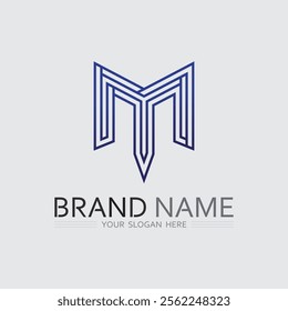 M letter logo design vector identity icon sign 