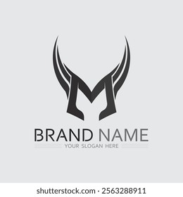 M letter logo design vector identity icon sign 