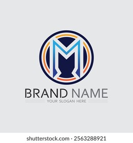 M letter logo design vector identity icon sign 