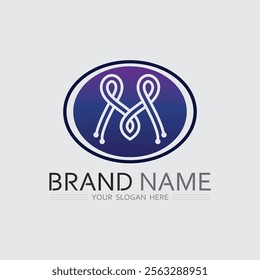 M letter logo design vector identity icon sign 