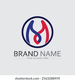 M letter logo design vector identity icon sign 