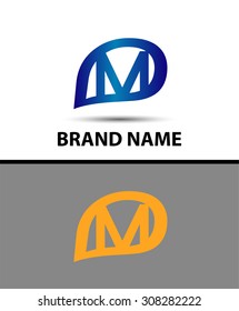M Letter Logo Design. Vector logo with letter e creative concept
