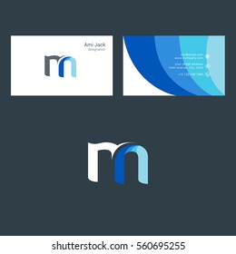 M Letter logo design vector element with Business card