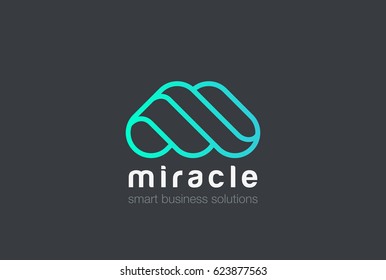 M Letter Logo design vector template Linear style.
Creative character friendly corporate style Logotype.