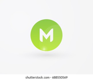 M letter logo design vector. 3D Icon Illustration.