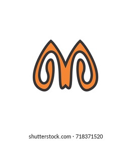 M letter logo design vector