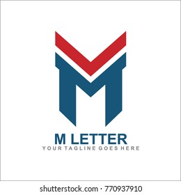 M letter logo design vector template