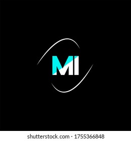 M I letter logo emblem design