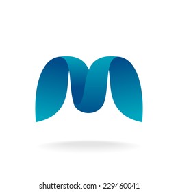 M Letter Logo Example. Smooth Shape.