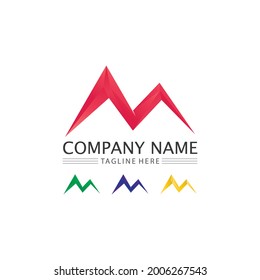 M Letter Logo M font Template vector illustration design logo for business identity